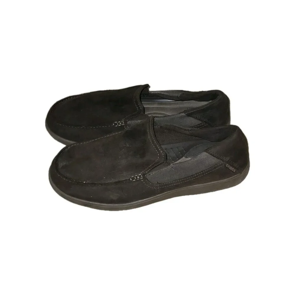 Crocs Canvas Santa Cruz Loafers Slip On Shoes Mens Size  12 Brown